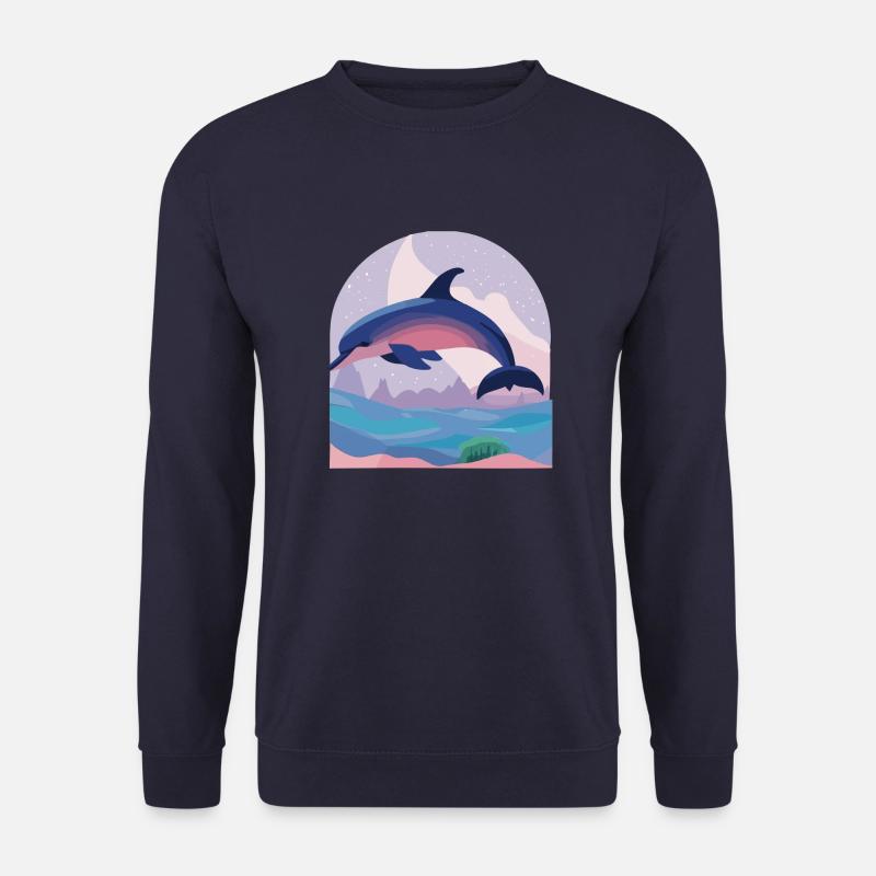 Skipping Dolphin (Dreamy Animals Collection) - Unisex Sweatshirt - navy