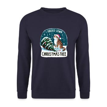 i knocked down the christmas tree - Unisex Sweatshirt - navy - Front - Alina (178cm) & Michal (187cm)