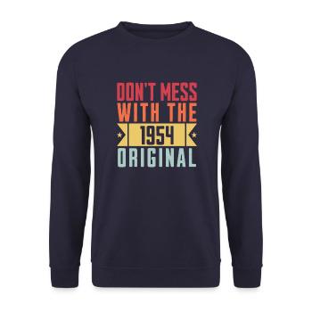 1954 Original birthday gift - Unisex Sweatshirt - navy - Front - Alina (178cm) & Michal (187cm)