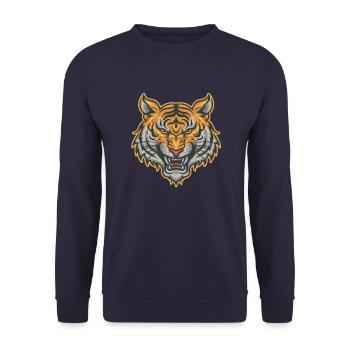 Tête de tigre - Sweat-shirt Unisexe - marine - Devant - Alina (178cm) & Michal (187cm)