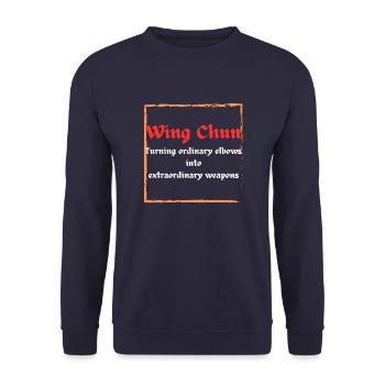 Wing Chun Elbows - Unisex Sweatshirt - navy - Front - Alina (178cm) & Michal (187cm)