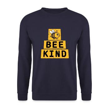 Be Kind Cute Honey Kindness Bee Love Inspirational - Unisex Sweatshirt - navy - Front - Alina (178cm) & Michal (187cm)