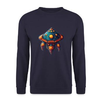 Soucoupe volante de vaisseau spatial imaginative - Sweat-shirt Unisexe - marine - Devant - Alina (178cm) & Michal (187cm)