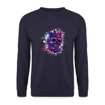 Couronne de crâne de roi - Sweat-shirt Unisexe - marine - Devant - Alina (178cm) & Michal (187cm)