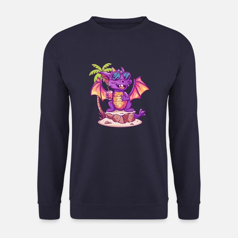 Drache Sommer Strand Comic - Unisex Pullover - Navy