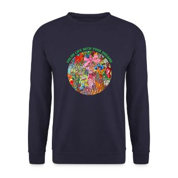 Color life - Sweat-shirt Unisexe - marine - Devant - Alina (178cm) & Michal (187cm)