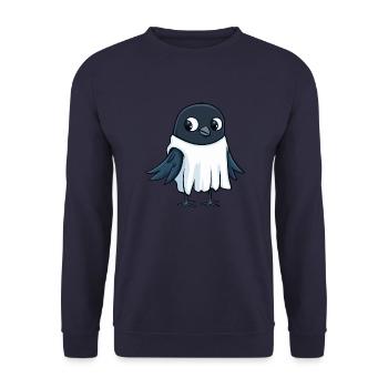 Corbeau Corbeau Halloween Drôle Fantôme - Sweat-shirt Unisexe - marine - Devant - Alina (178cm) & Michal (187cm)