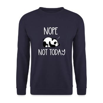 Nope not today panda - Unisex Sweatshirt - navy - Front - Alina (178cm) & Michal (187cm)