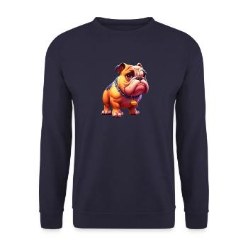 Bully the Cartoon Bulldog 1 - Unisex Sweatshirt - navy - Front - Alina (178cm) & Michal (187cm)