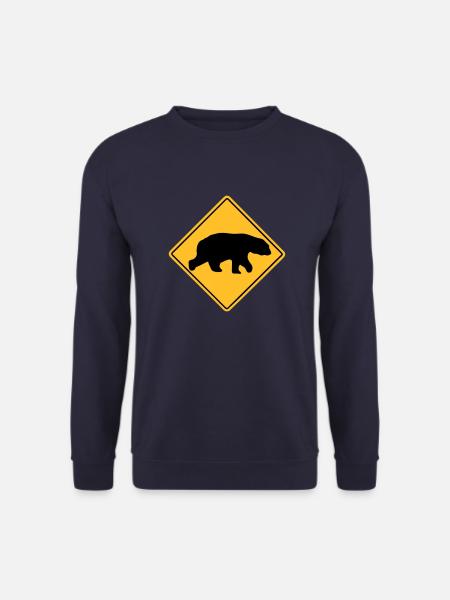 Polar Bear Road Sign - Unisex Pullover - Navy