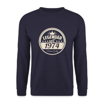 Legendär seit 1974 - Unisex Pullover - Navy - Vorne - Alina (178cm) & Michal (187cm)
