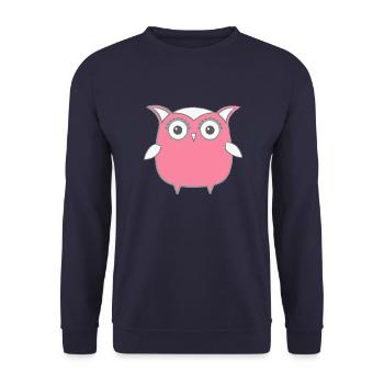 Hibou, Comic, nerd, rose, geek, beauté, girly - Sweat-shirt Unisexe - marine - Devant - Alina (178cm) & Michal (187cm)