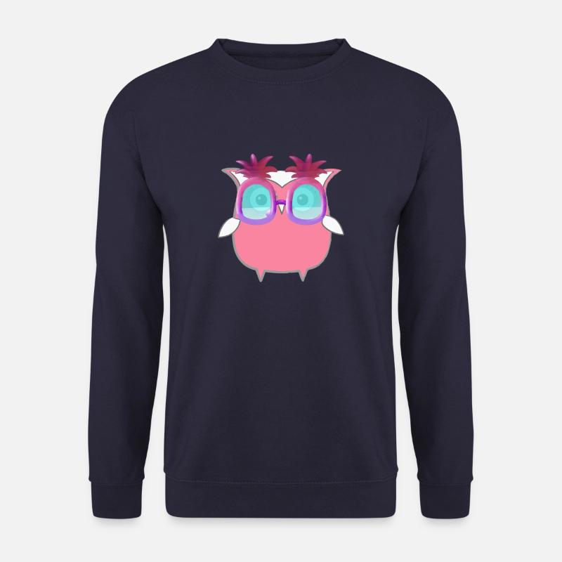 Eule, Comic,pink,Sonnenbrllle, Ananas,sommer - Unisex Pullover - Navy