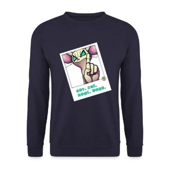 One More Word - Unisex Pullover - Navy - Vorne - Alina (178cm) & Michal (187cm)