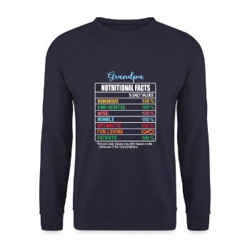 Opa Nährwertangaben Großelterntag Lustig - Unisex Pullover - Navy - Vorne - Alina (178cm) & Michal (187cm)
