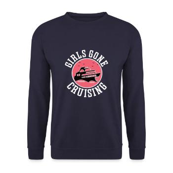 Girls Gone Cruising 2023 Fun Cruise Party Design - Unisex Sweatshirt - navy - Front - Alina (178cm) & Michal (187cm)