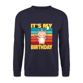 C’est mon design d’anniversaire pour la fête d’anniversaire - Sweat-shirt Unisexe - marine - Devant - Alina (178cm) & Michal (187cm)