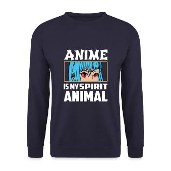 Anime is My Spirit Animal Funny Anime Costume - Unisex Sweatshirt - navy - Front - Alina (178cm) & Michal (187cm)