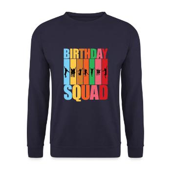 Birthday Squad - Celebrate with Your Girls Crew Sq - Unisex Sweatshirt - navy - Front - Alina (178cm) & Michal (187cm)