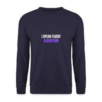 Je parle couramment Algorithme Codage Geek Codage amusant - Sweat-shirt Unisexe - marine - Devant - Alina (178cm) & Michal (187cm)