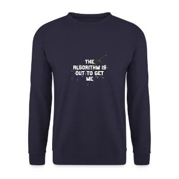 The Algorithm Is Out To Get Me Funny Coding Humor - Unisex Sweatshirt - navy - Front - Alina (178cm) & Michal (187cm)
