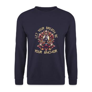 Laissez votre souffle être votre ancre - Sweat-shirt Unisexe - marine - Devant - Alina (178cm) & Michal (187cm)