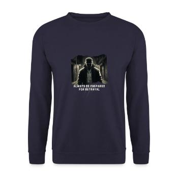 Vorbereitung auf Verrat: Dunkle Straße - Unisex Pullover - Navy - Vorne - Alina (178cm) & Michal (187cm)