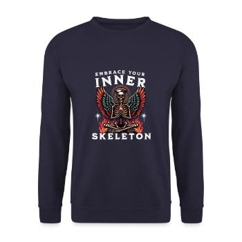 Embrassez votre squelette intérieur angélique - Sweat-shirt Unisexe - marine - Devant - Alina (178cm) & Michal (187cm)