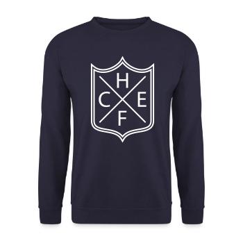 chef - Unisex Sweatshirt - navy - Front - Alina (178cm) & Michal (187cm)
