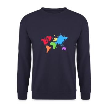 pride landkarte - Unisex Pullover - Navy - Vorne - Alina (178cm) & Michal (187cm)