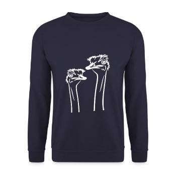 zwei Strausse - Unisex Pullover - Navy - Vorne - Alina (178cm) & Michal (187cm)