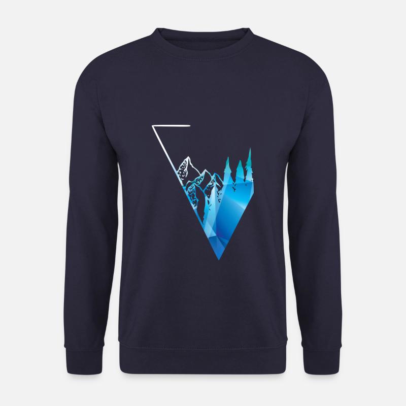 blaues Panorama Wald und Berge - Unisex Pullover - Navy