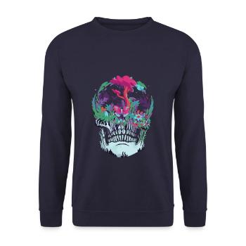 Skull nature - Unisex Sweatshirt - navy - Front - Alina (178cm) & Michal (187cm)
