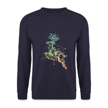Cerf avec boussole - Sweat-shirt Unisexe - marine - Devant - Alina (178cm) & Michal (187cm)