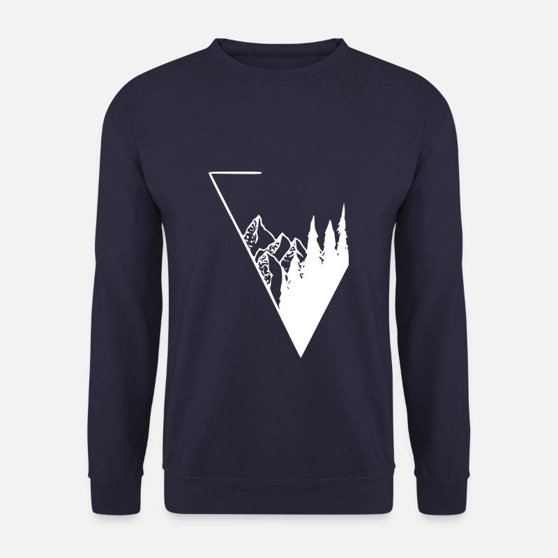 weisses Panorama Wald und Berge - Unisex Pullover - Navy