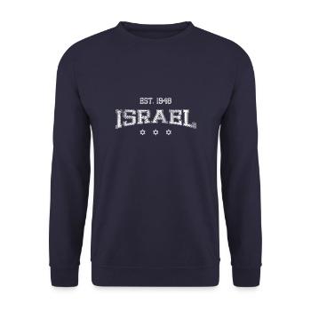 ISRAEL-white - Sweat-shirt Unisexe - marine - Devant - Alina (178cm) & Michal (187cm)