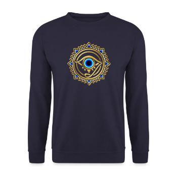 Eye of Providence - Eye of Horus - Eye of God I - Unisex Sweatshirt - navy - Front - Alina (178cm) & Michal (187cm)