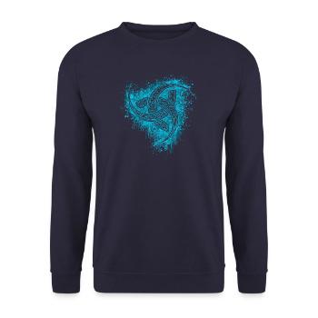 Viking Tattoo Tribal Knot Odin Thor Viking - Unisex Sweatshirt - navy - Front - Alina (178cm) & Michal (187cm)