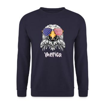Merica July 4 USA - Unisex Sweatshirt - navy - Front - Alina (178cm) & Michal (187cm)