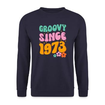 Groovy Hippie since 1973 - Unisex Sweatshirt - navy - Front - Alina (178cm) & Michal (187cm)