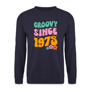 Groovy Hippie depuis 1975 - Sweat-shirt Unisexe - marine - Devant - Alina (178cm) & Michal (187cm)