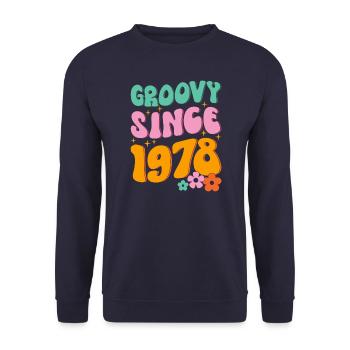 Groovy Hippie since 1978 - Unisex Sweatshirt - navy - Front - Alina (178cm) & Michal (187cm)