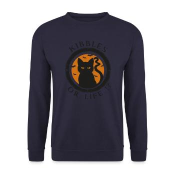 HALLOWEEN KIBBLES OR LIFE 01 - Sweat-shirt Unisexe - marine - Devant - Alina (178cm) & Michal (187cm)