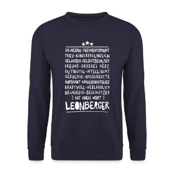 Leonberger traits dog design shirt and much more. - Unisex Sweatshirt - navy - Front - Alina (178cm) & Michal (187cm)