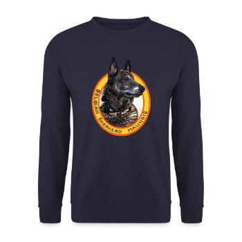 Belgischer Schäferhund Malinois schwarz - Unisex Pullover - Navy - Vorne - Alina (178cm) & Michal (187cm)