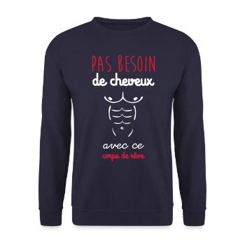 pas besoin de cheveux - Sweat-shirt Unisexe - marine - Devant - Alina (178cm) & Michal (187cm)