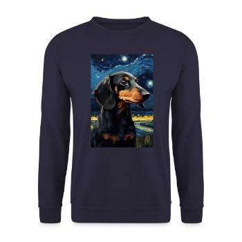 Dackel - Unisex Pullover - Navy - Vorne - Alina (178cm) & Michal (187cm)