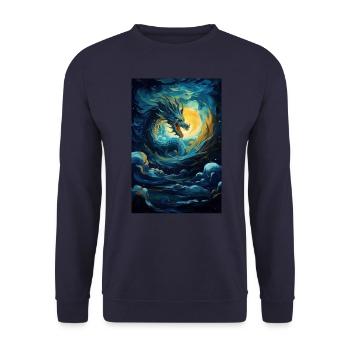 Dragon - Unisex Sweatshirt - navy - Front - Alina (178cm) & Michal (187cm)