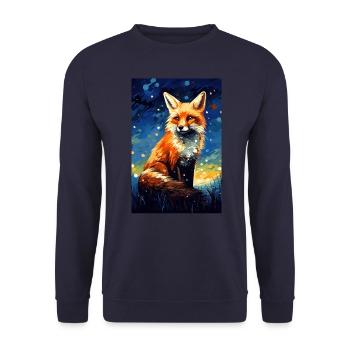 Fox - Unisex Sweatshirt - navy - Front - Alina (178cm) & Michal (187cm)