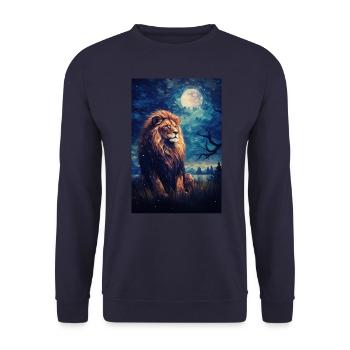 Lion - Sweat-shirt Unisexe - marine - Devant - Alina (178cm) & Michal (187cm)